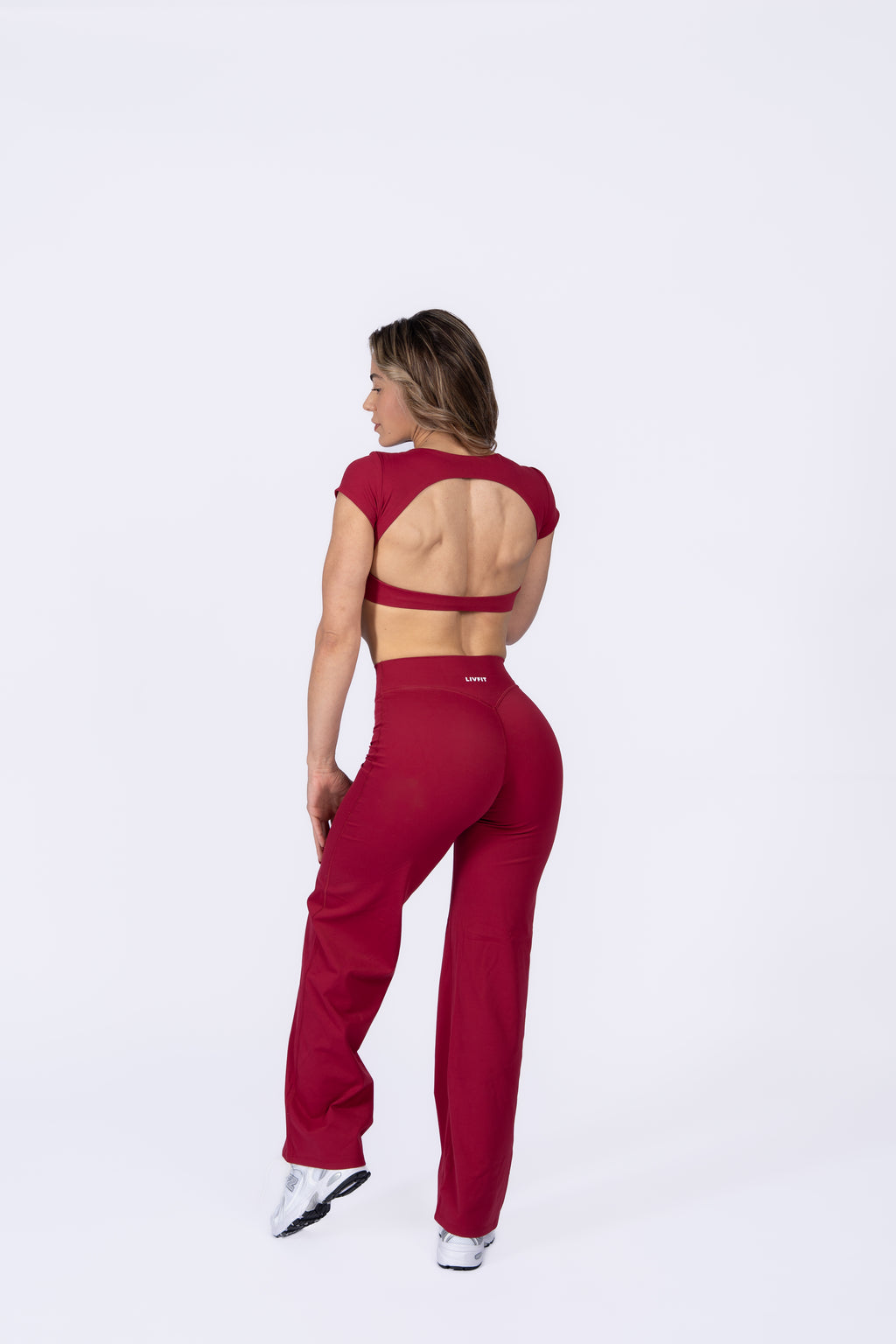 Ruby red straight leg pants
