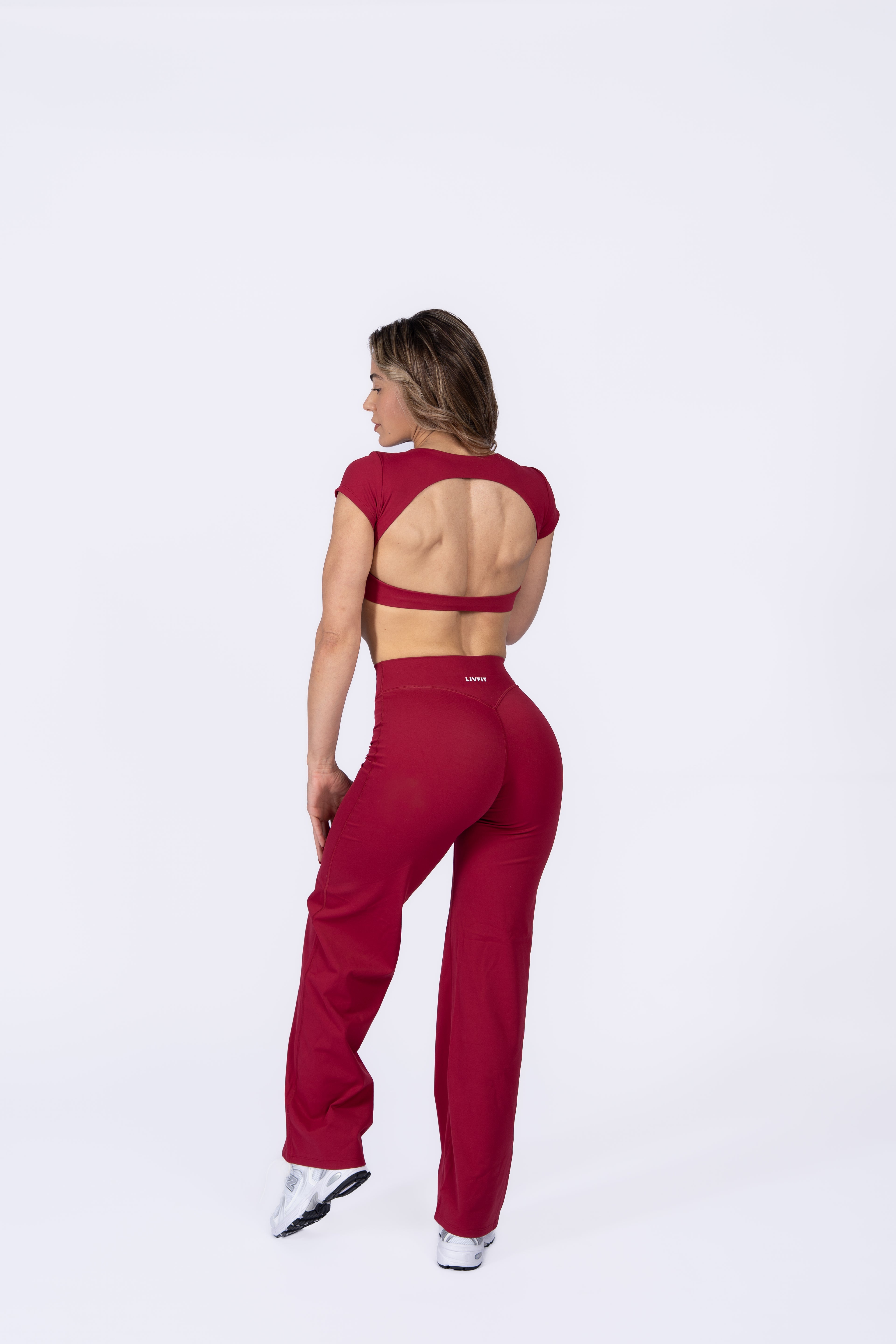 Ruby red straight leg pants