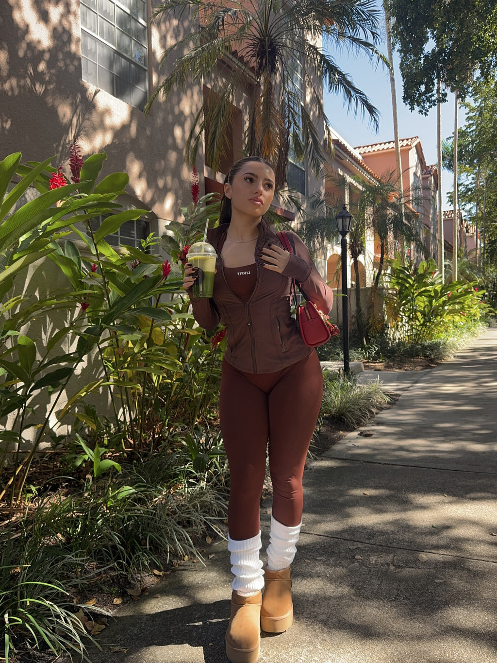 Brown sculpt leggings