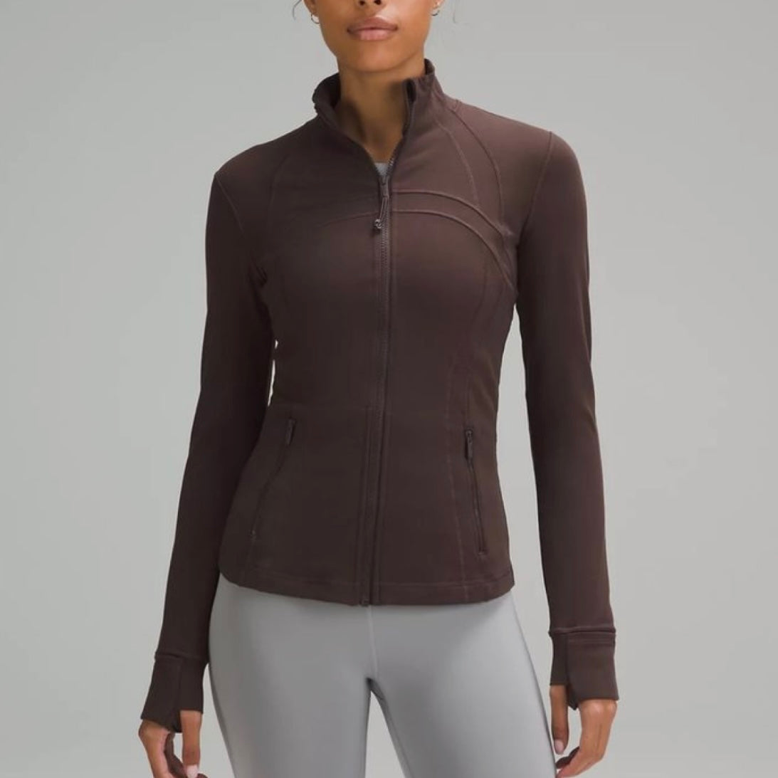 Espresso zip up jacket