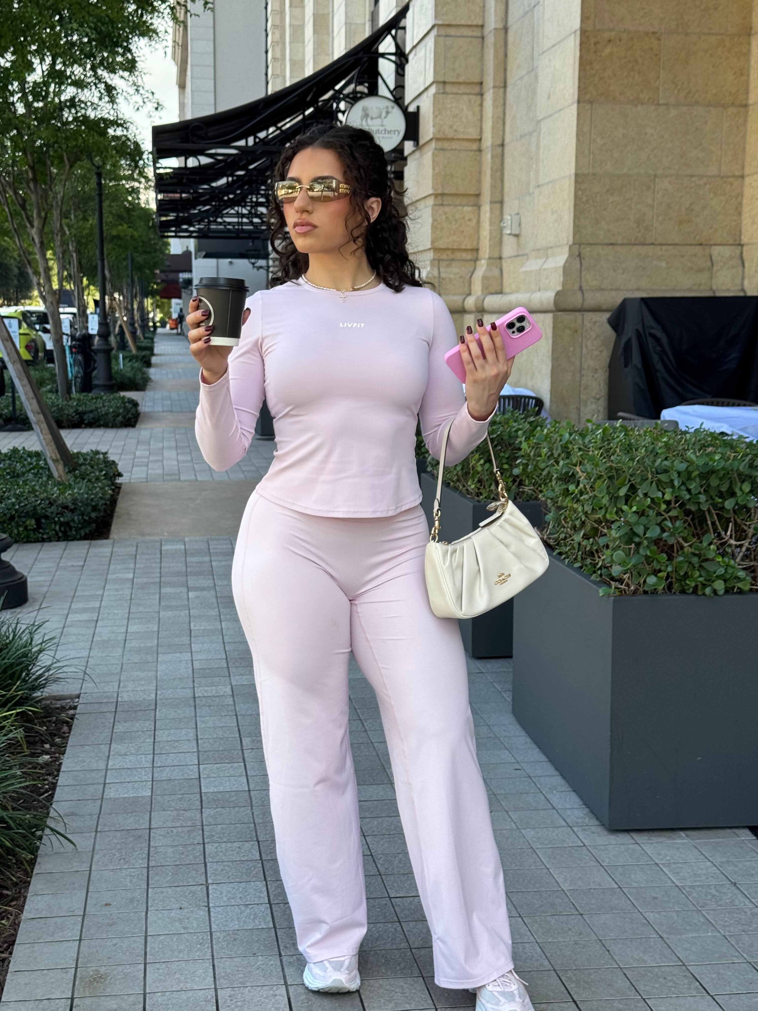 Baby Pink Straight Leg Pants