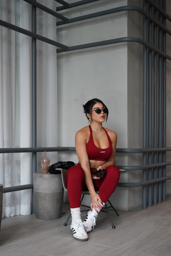 Cherry Red sculpt leggings